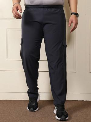 bigbanana Solid Men Dark Blue Track Pants