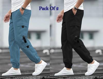 SUN BEAUTY FASHIONISTA HUB Solid Men Blue, Black Track Pants