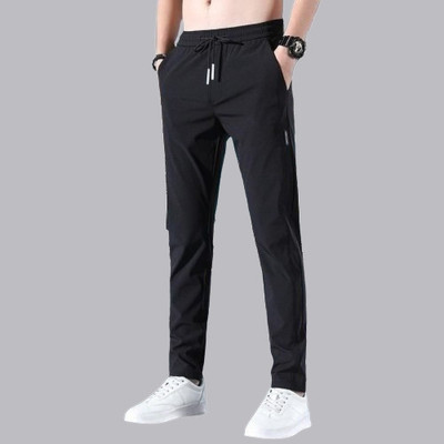 FICKA Solid Men Black Track Pants