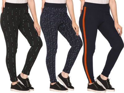 Weboasis Printed Women Black, Blue Track Pants