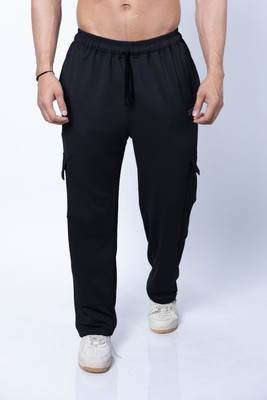 COITONIC Solid Men Black Track Pants