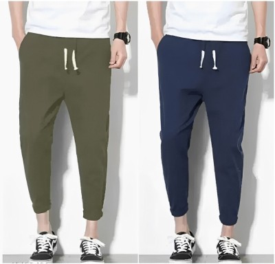 Sikka Fashion Solid Men Olive, Blue Track Pants