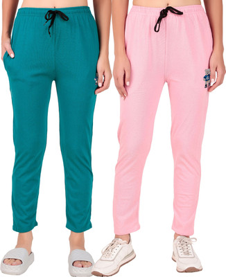 FASHIONHOUSETS Solid Women Green, Pink Track Pants