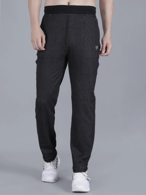 Tf-tex Fro Solid Men Black Track Pants