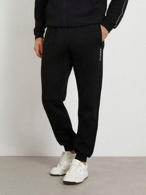 Guess Solid Men Black Track Pants