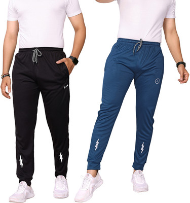 ANAND Printed Men Black, Blue Track Pants
