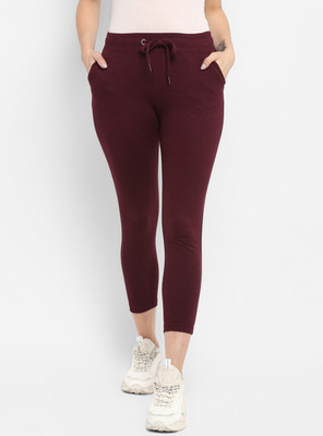 METRONAUT Solid Women Maroon Track Pants