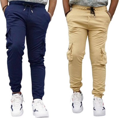 DHA Solid Men Blue Track Pants