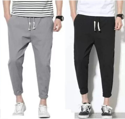 Satsukrat Self Design Men Black, Grey Track Pants