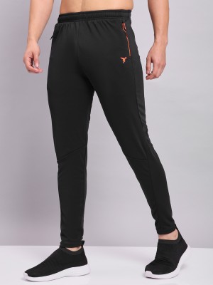 TECHNOSPORT Solid Men Black Track Pants