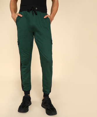 GYRFALCON Colorblock Men Dark Green Track Pants