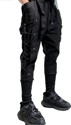 youngcash Self Design Men Black Track Pants