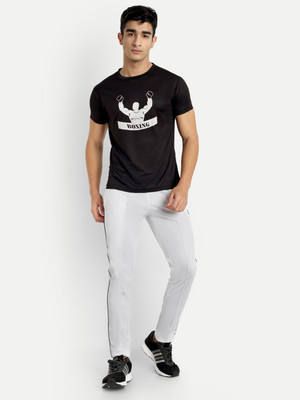 ESTRO Solid Men White Track Pants