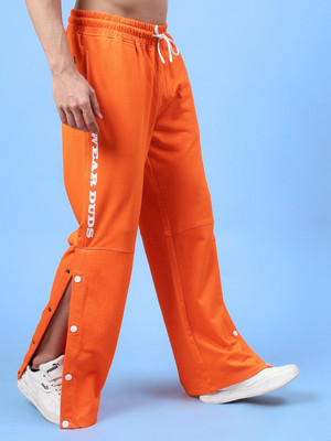 WEARDUDS Solid Men Orange Track Pants