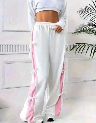 RameenFashion Solid Women White Track Pants