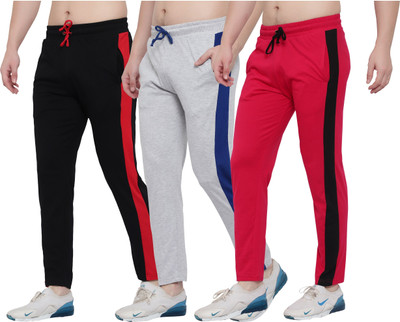 MYOO Colorblock Men Grey, Red Track Pants