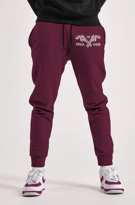 TRIPR Solid Men Maroon Track Pants