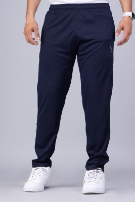 PS COLLECTION Solid Men Dark Blue Track Pants