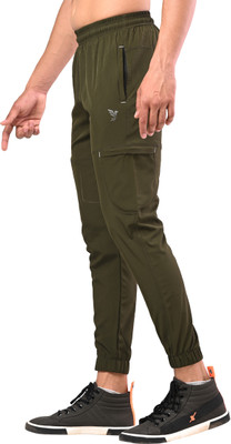 PS COLLECTION Solid Men Green Track Pants
