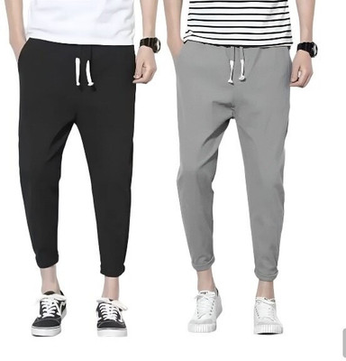 CHENECLOTH Solid Men Black, Grey Track Pants