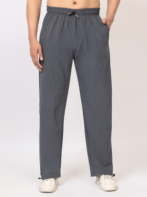 HANABY Solid Men Grey Track Pants