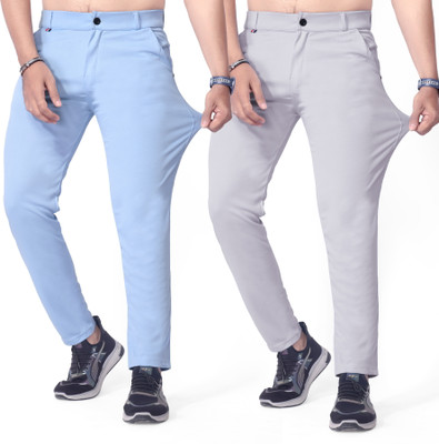 NFTRENDLYY Solid Men Light Blue, Grey Track Pants