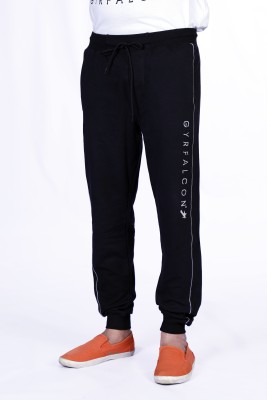 GYRFALCON Printed Men Black Track Pants