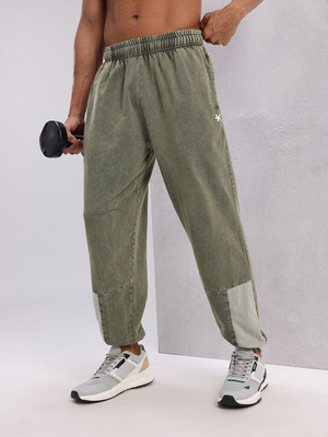 HRX by Hrithik Roshan Solid Men Green Track Pants