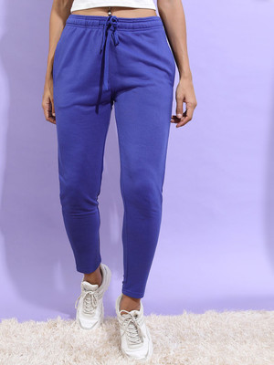 Tokyo Talkies Solid Women Blue Track Pants