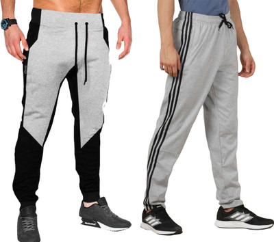 Tee town Colorblock Men Black Track Pants