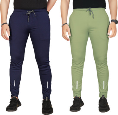 Suzaro Solid Men Blue, Light Green Track Pants