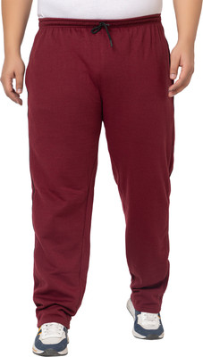 YHA Solid Men Maroon Track Pants