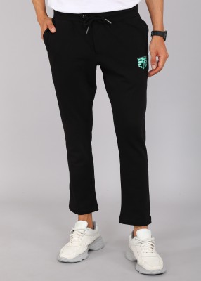 BEING HUMAN Solid Men Black Track Pants