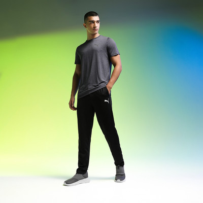 PUMA Solid Men Black Track Pants