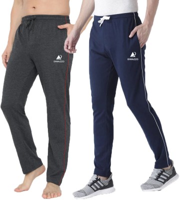 Diwazzo Printed Men Grey, Dark Blue Track Pants