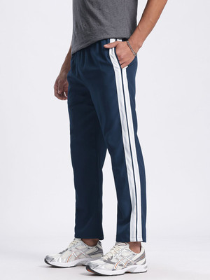 Glitchez Striped Men Green Track Pants