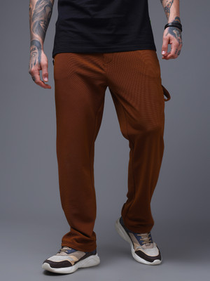 MADSTO Solid Men Brown Track Pants