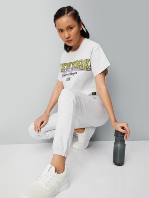 max Printed Women Grey Track Pants