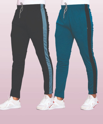 THE SARTHI FASHION WORLD Colorblock Men Blue, Black Track Pants