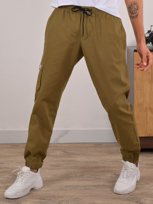 BEYOUNG Solid Men Brown Track Pants