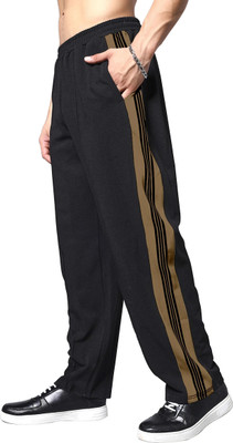 Valley Striped Men Black, Brown Track Pants