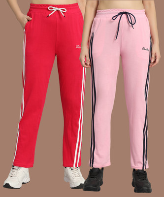 SYDNEY HILLS Solid, Striped Women Multicolor Track Pants