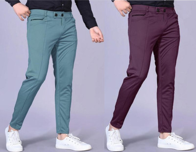 Eetma Solid Men Blue, Purple Track Pants