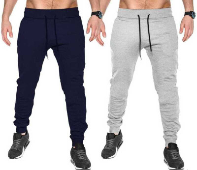 TRIPR Solid Men Blue, Grey Track Pants