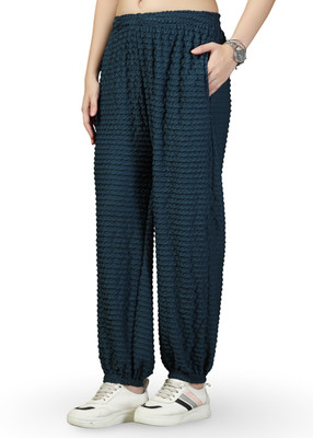 UZARUS Self Design Women Green Track Pants