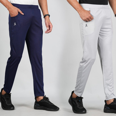 FICKA Solid Men Blue, White Track Pants