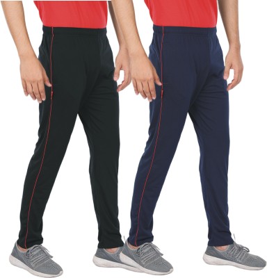 ALFA Striped Men Black, Dark Blue Track Pants