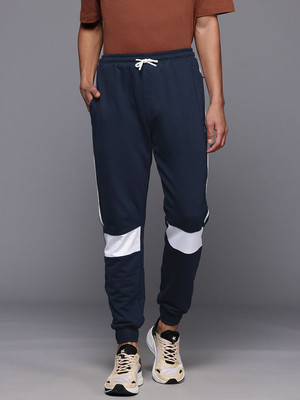 HRX by Hrithik Roshan Colorblock Men Dark Blue, White Track Pants