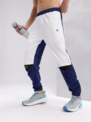 HRX by Hrithik Roshan Colorblock Men White, Blue Track Pants