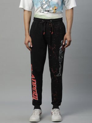 Free Authority Graphic Print Men Black Track Pants